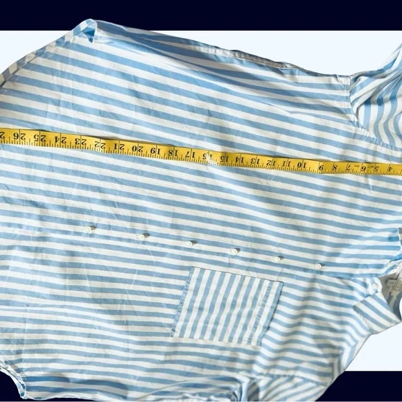 AYR The Deep End Shirt Women’s Blue White Striped Button Up Long Sleeve Small - Picture 7 of 10